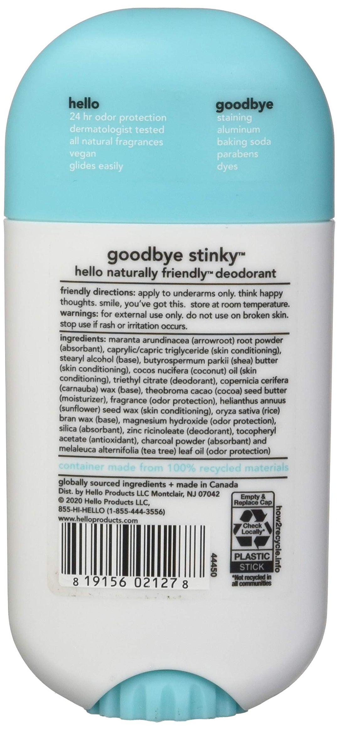 HELLO Clean and Fresh Deodorant with Activated Charcoal