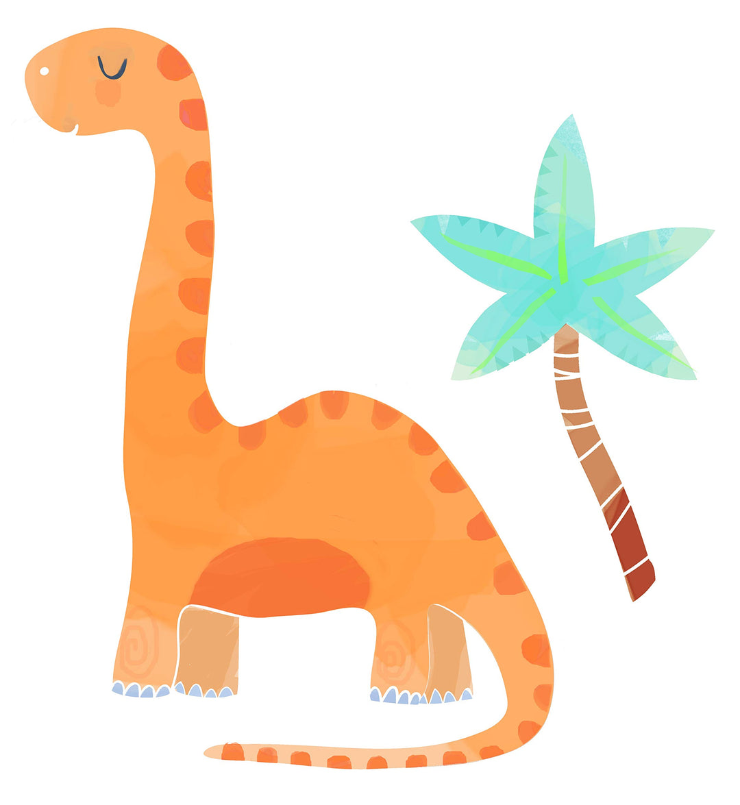 Watercolor Dinosaurs Jurassic Park Peel and Stick Wall Art Sticker Decals for Boys Room / Nursery / Classroom / Playroom