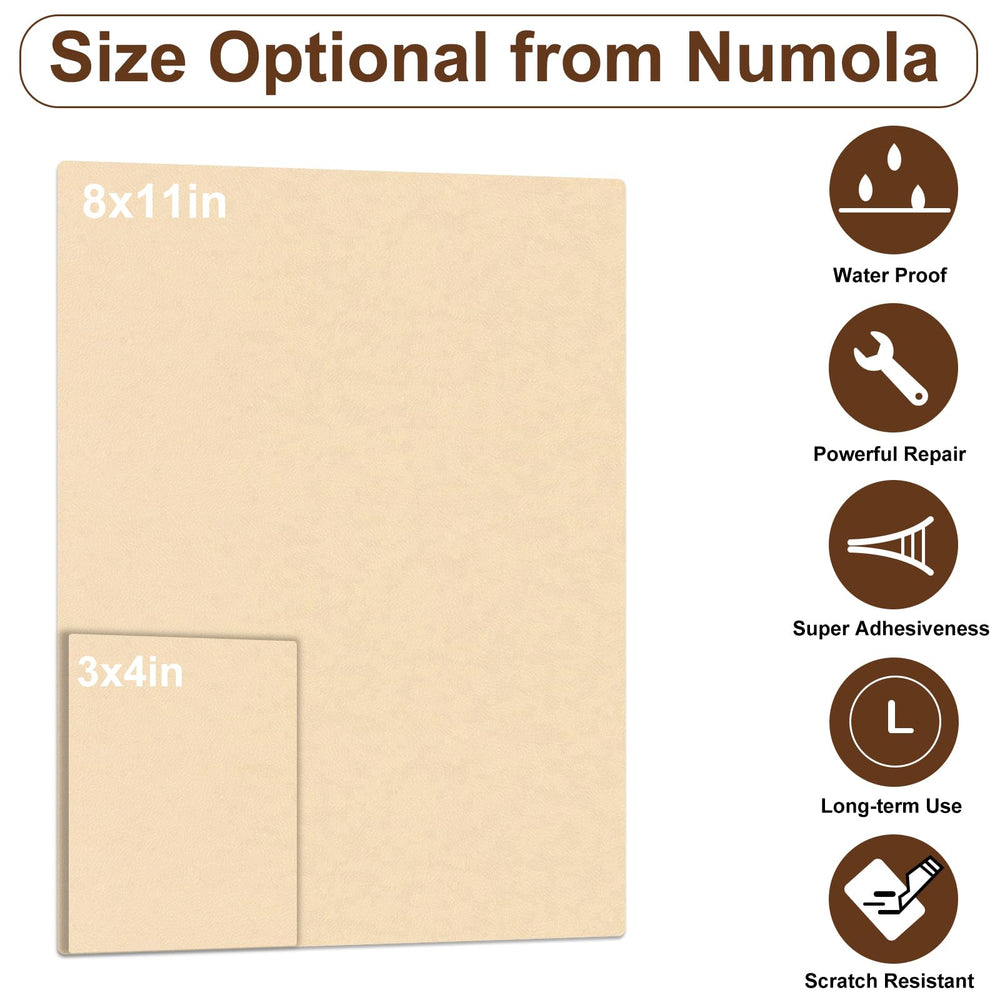 Leather Repair Patch Kit, Self-Adhesive Sticker for Leather and Vinyl Repair, First Aid Kit for Furniture, Sofas, Couch, Car Seat, Belts, Handbags, Jackets - 3×4 inch (Beige)