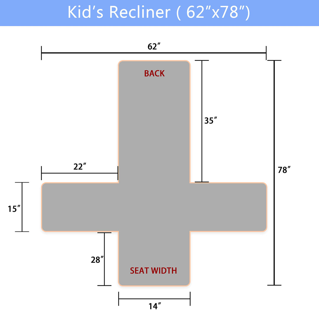 Kids Recliner Chair Cover Only Antislip Waterproof 14 Inch Cover for Kid&#39;s Recliner, Kid&#39;s Sofa, Kid&#39;s Chair