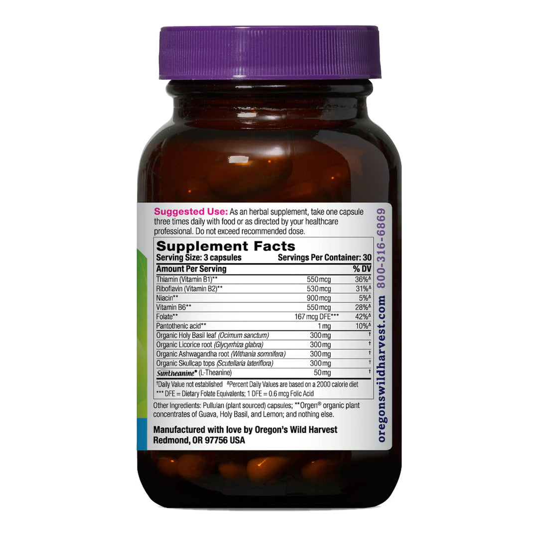 Oregon&#39;s Wild Harvest, Stress Guard, L-Theanine Supplement for Natural Relief, 90 Capsules