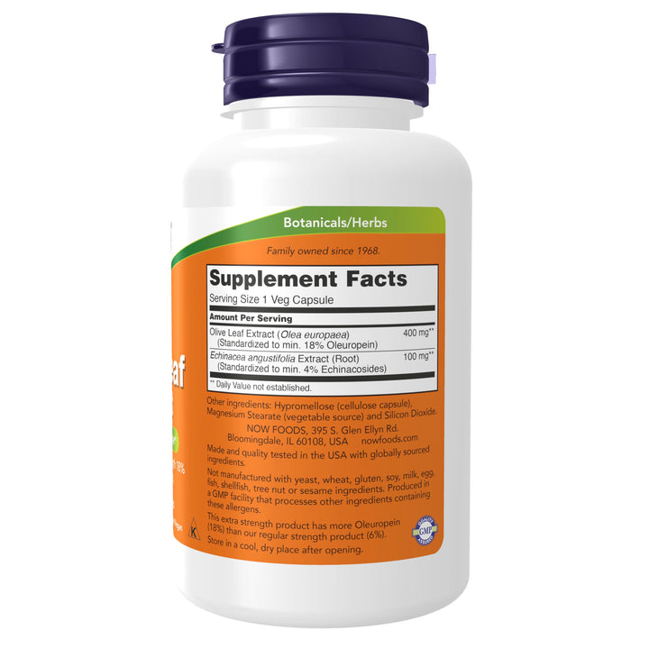 Supplements, Olive Leaf Extract with Echinacea Extract 4%, Extra Strength, Free Radical Scavenger*, 100 Veg Capsules