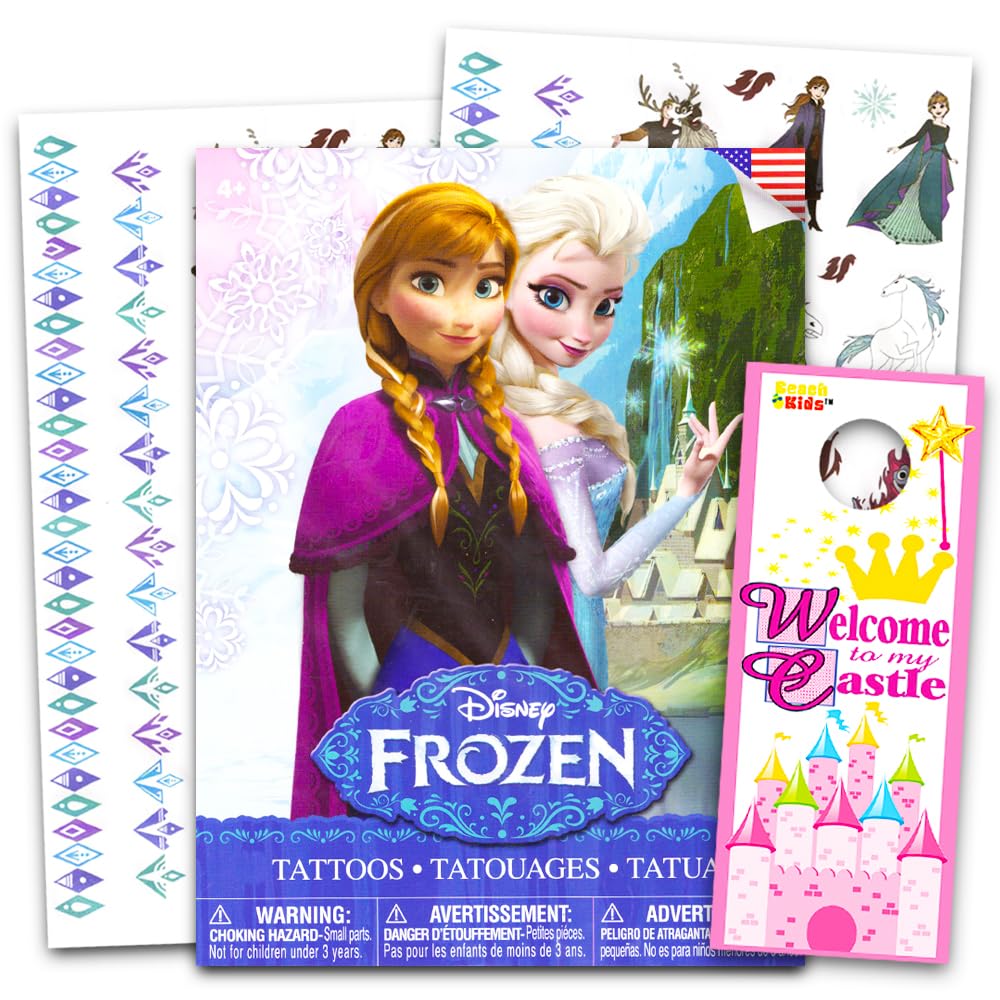 Tattoos ~ 50 Count Elsa Anna and Olaf Temporary Tattoos for Girls Boys Kids