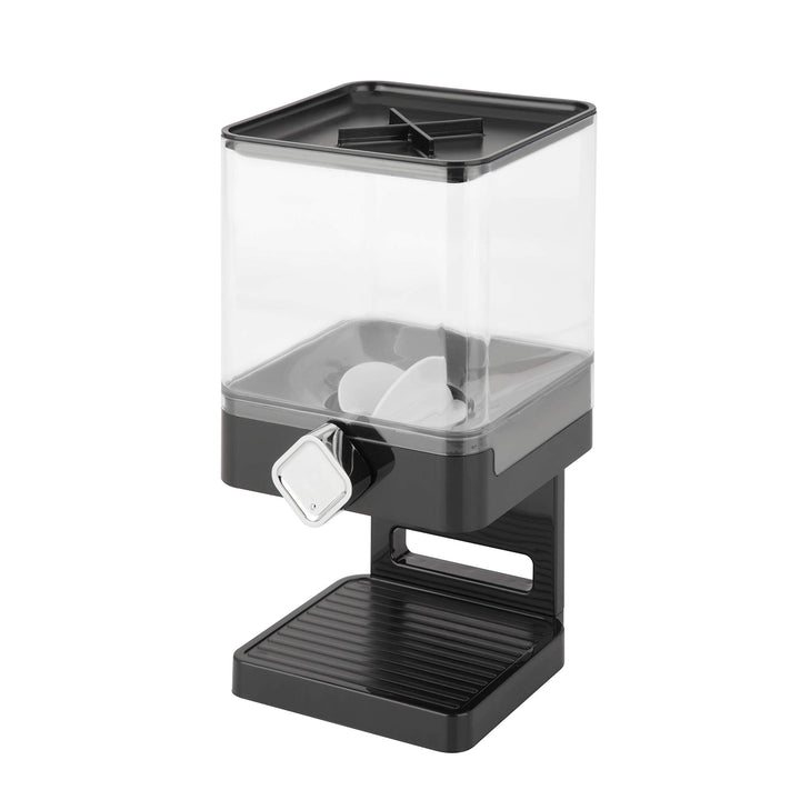 Zevro Compact Dry Food Dispenser, Single Control, Black/Chrome