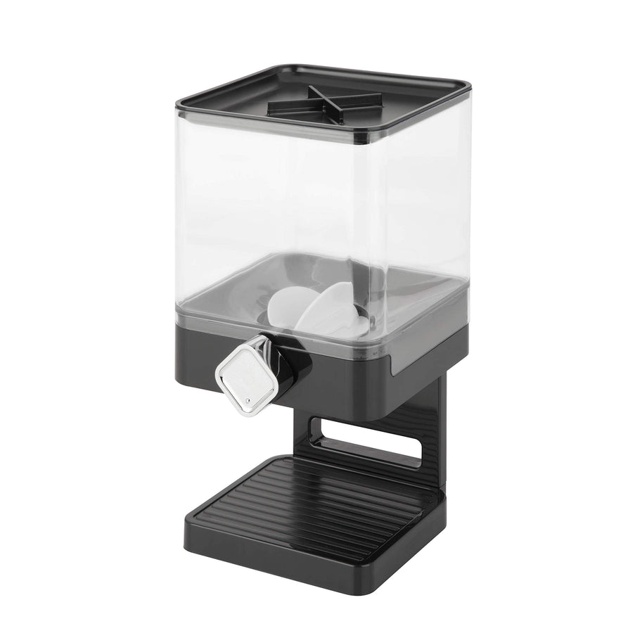 Zevro Compact Dry Food Dispenser, Single Control, Black/Chrome