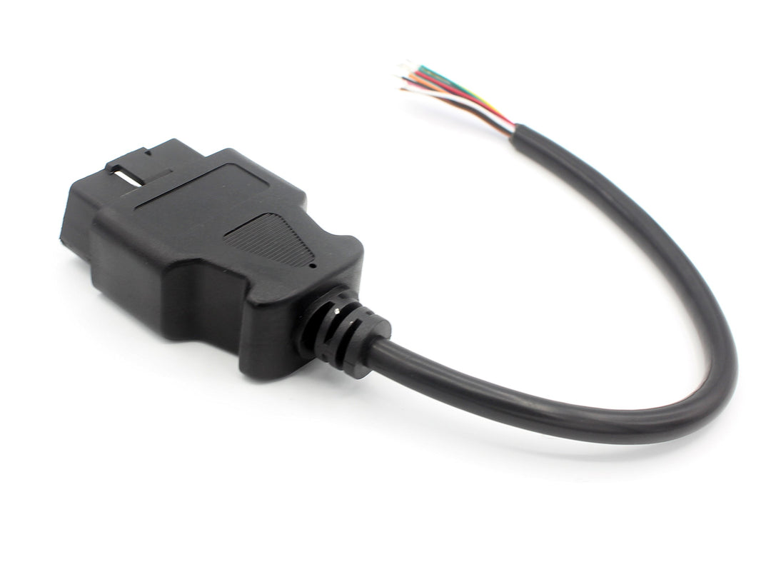 LoongGate OBD-II 16 Pin to to End Open Plug Wire - OBD2 Male 16 Pin Connector Round Extension Diagnostic Cable(1ft/0.3m) (Male)