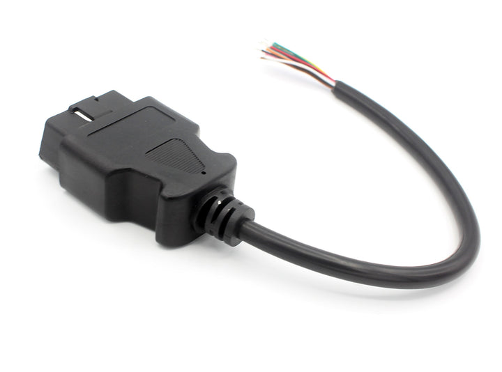 LoongGate OBD-II 16 Pin to to End Open Plug Wire - OBD2 Male 16 Pin Connector Round Extension Diagnostic Cable(1ft/0.3m) (Male)