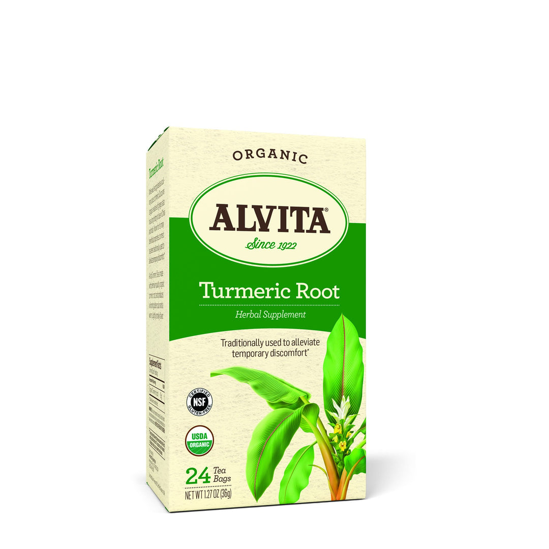 Organic Turmeric Herbal Tea - Made with Premium Quality Organic Turmeric Root, Golden Color And Smoky Flavor, 24 Tea Bags