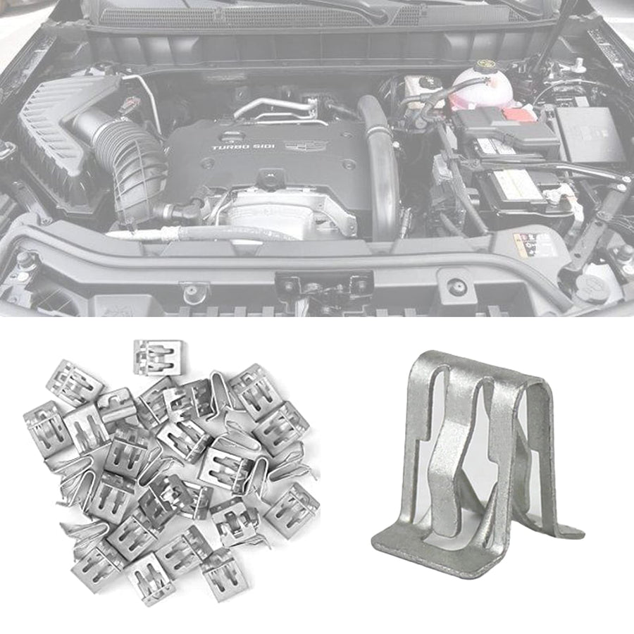 30-Pack Metal Grill Clips for 1994-2017 GM Cars & Trucks Dash Retainer Clips, 1/2 X 5/8 Metal Grill Clips, Garnish Interior Trim Bezel & Scuff Plate Clips for GM - OEM#15748479