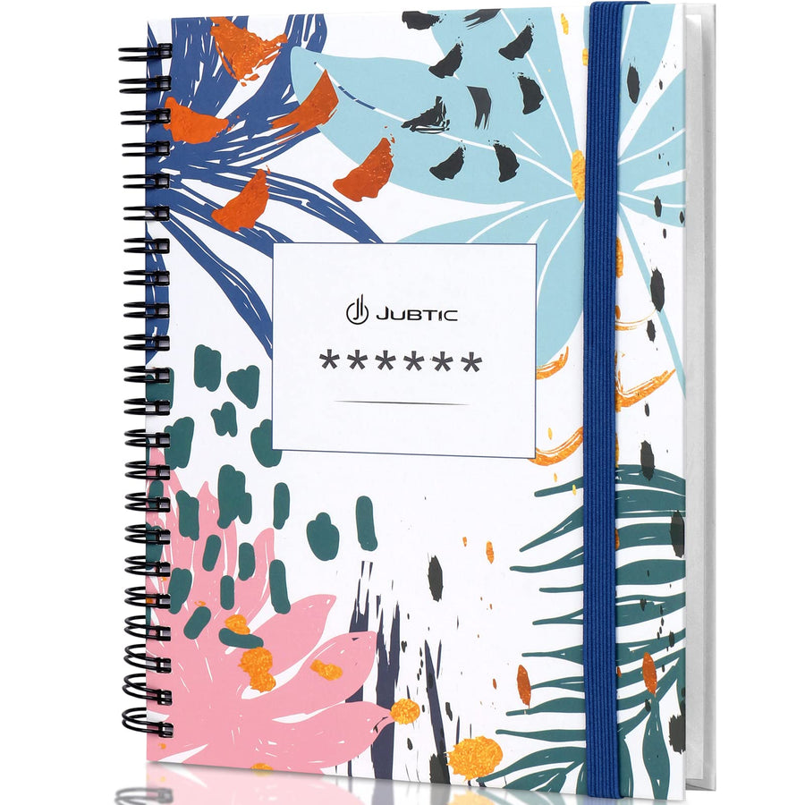JUBTIC Password Book with Printed Tabs Spiral Bound, Al