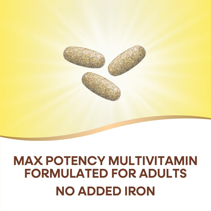 Nature&#39;s Way Alive! Max3 Potency Adult Complete Multivitamin, High Potency B-Vitamins to Support Energy Metabolism*, with Methylated B12 and Folate, No Added Iron, 90 Tablets (Packaging May Vary)