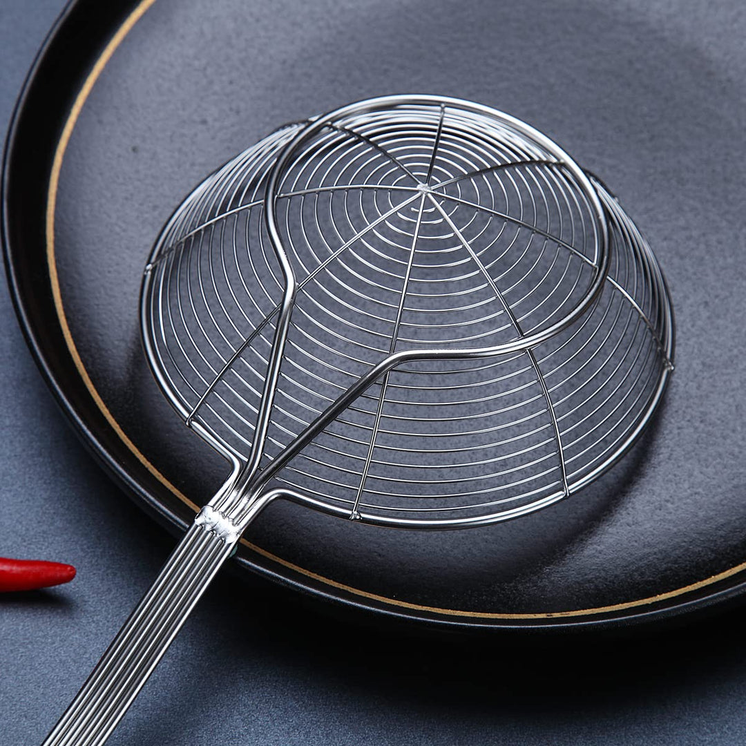 Strainer Spider Skimmers For Kitchen Cooking and Frying Food, Stainless Steel Slotted Spoon Pasta Strainers Tomato Food Strainer Skimmer Ladle For Pasta.
