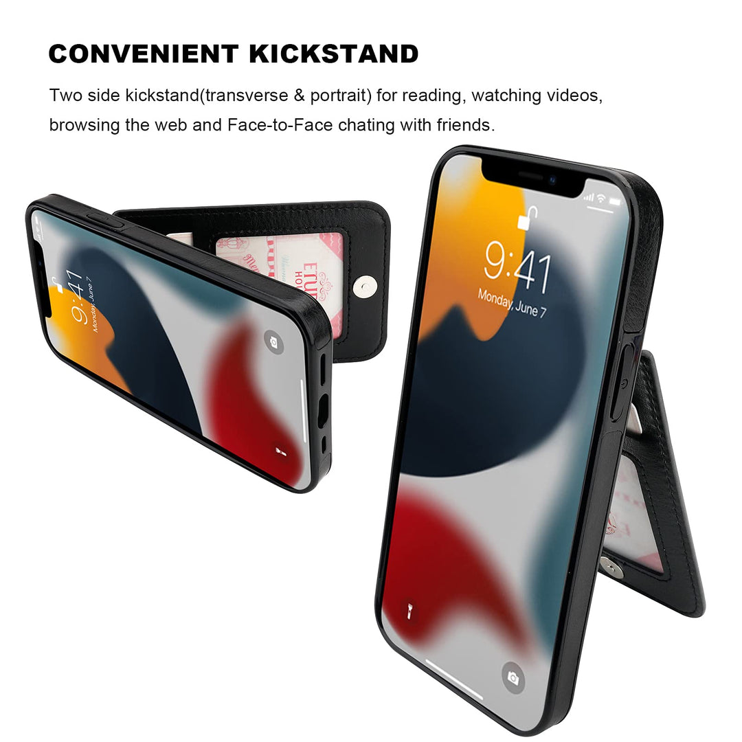 KIHUWEY Compatible with iPhone 13 Case Wallet with Cred