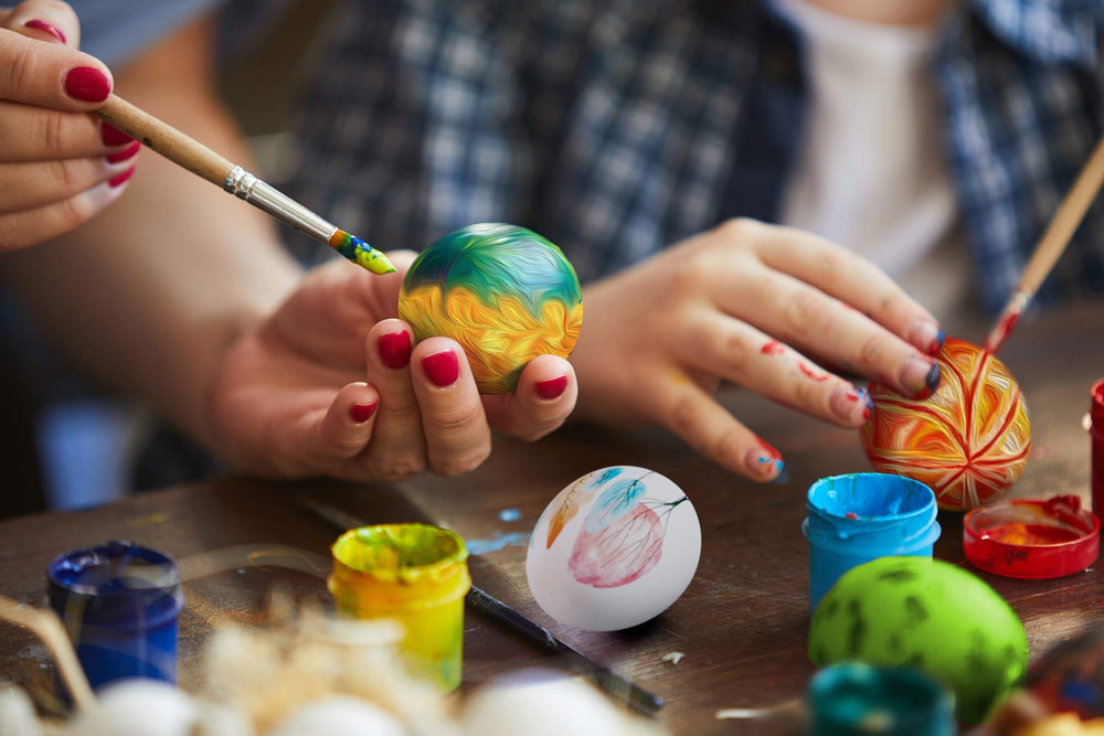 Egg Squishy Painting Kit - Arts and Crafts for Girls and Boys - Kids Easter Art Activities - Craft Gift for Kids Ages 4 5 6 7 8 9 10 Year Old Girls - Paint 6 Slow Rising Squishies