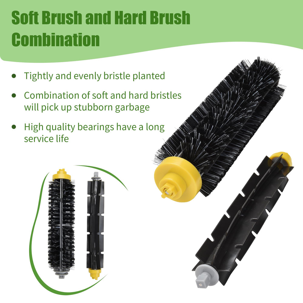 Replacement Accessories Kit Compatible for iRobot Roomba 675 677 671 655 645 Robotics,4 Filter,4 Side Brush,1 Bristle and Flexible Beater Brush,2 Cleaning Tool