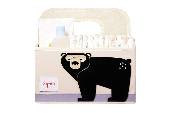 3 Sprouts Baby Diaper Caddy - Organizer Tote Bag for Baby Essentials Boy or Girl - Baby Shower Basket - Nursery Must Haves - Registry Favorites - Newborn Caddie Car Travel, Rabbit