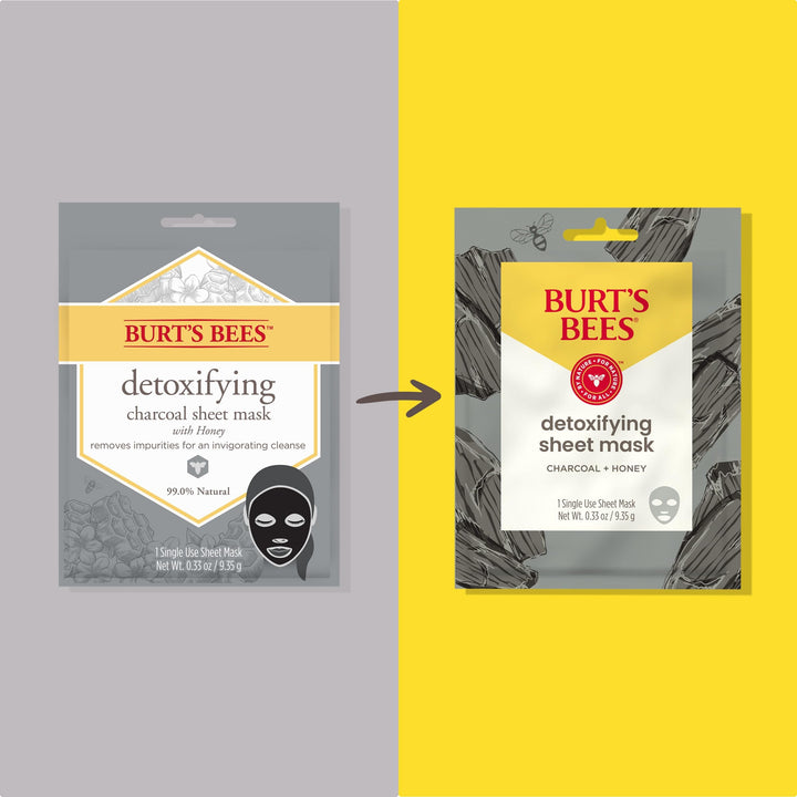 Burt&#39;s Bees Detoxifying Charcoal Sheet Mask, 6 Count