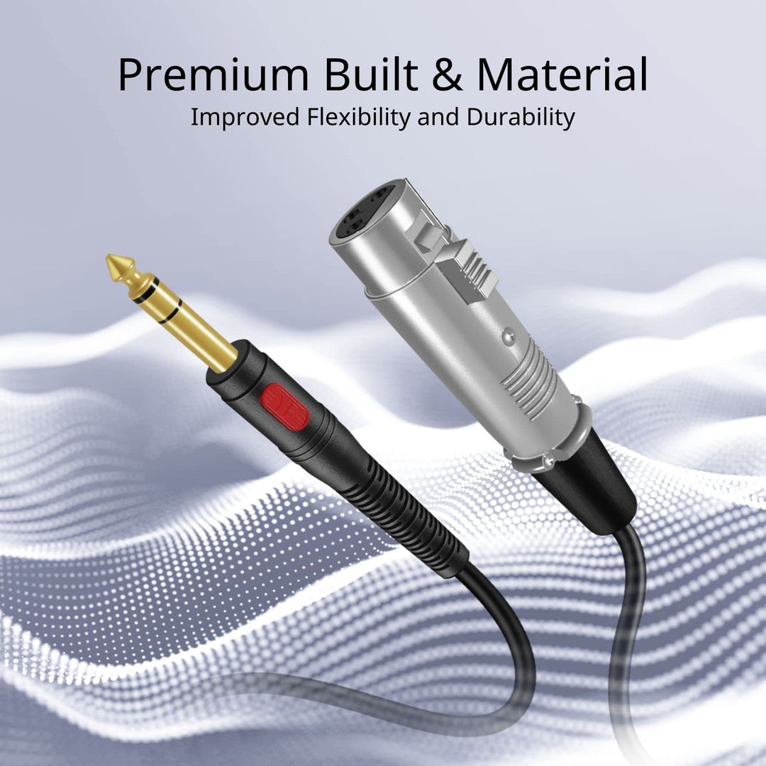 TNP 3 Pin XLR Female to 1/4 Inch Male TRS Microphone Ca