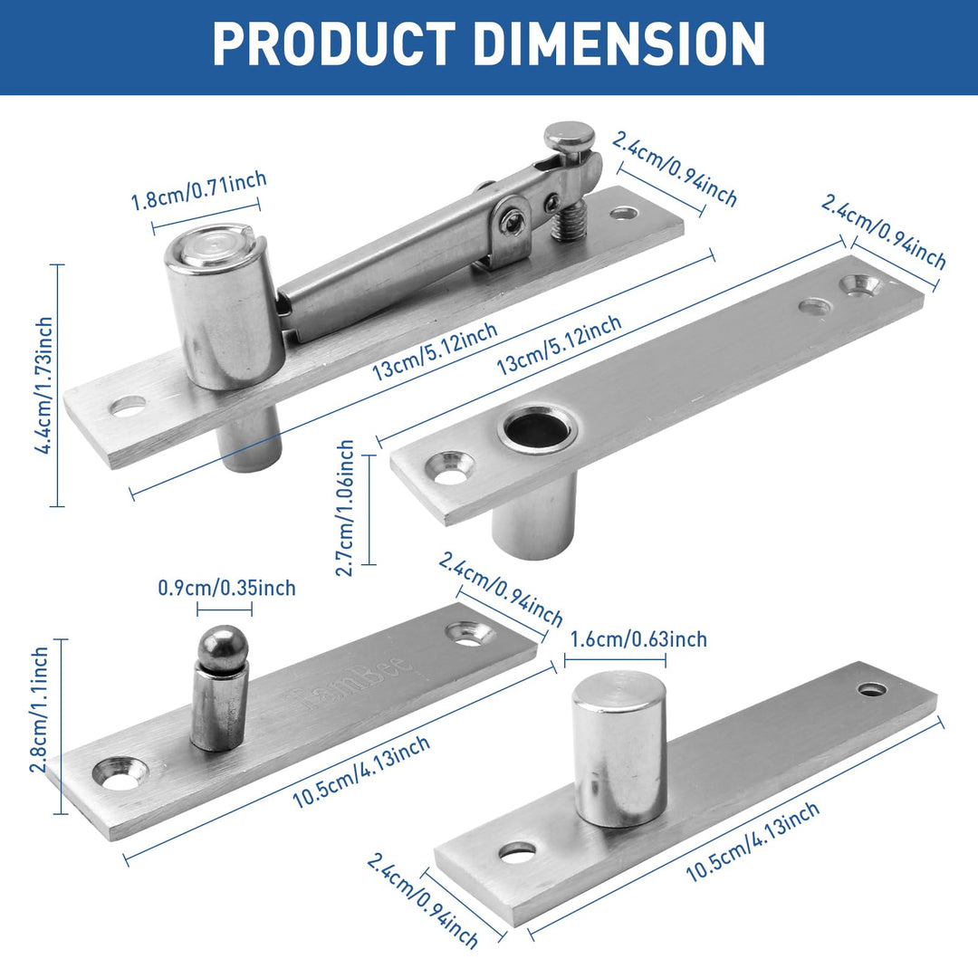 Door Pivot Hinges Heavy Duty Hinges for Wood Doors 360 Degree Shaft Stainless Steel Pivot Hinge System