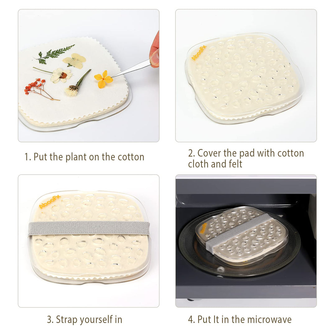 Microwave Flower Press, Quickly Flower Pressing Kit, 6.3 x 6.3 inch Microwave Flower Pressing Kit for Adults Fast Making Pressed Plant Specimen DIY Arts and Crafts
