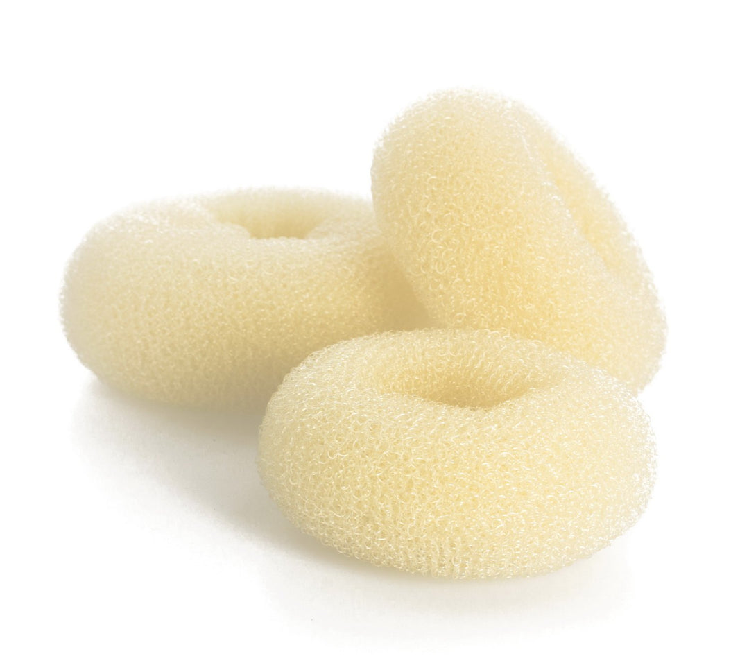Yellow: 3 Pieces Bun Maker Donut for Hair, Blonde (3 sizes Small Medium Large 2-4 inch), Hair Doughnut Bun Form Shaper Chignon Maker