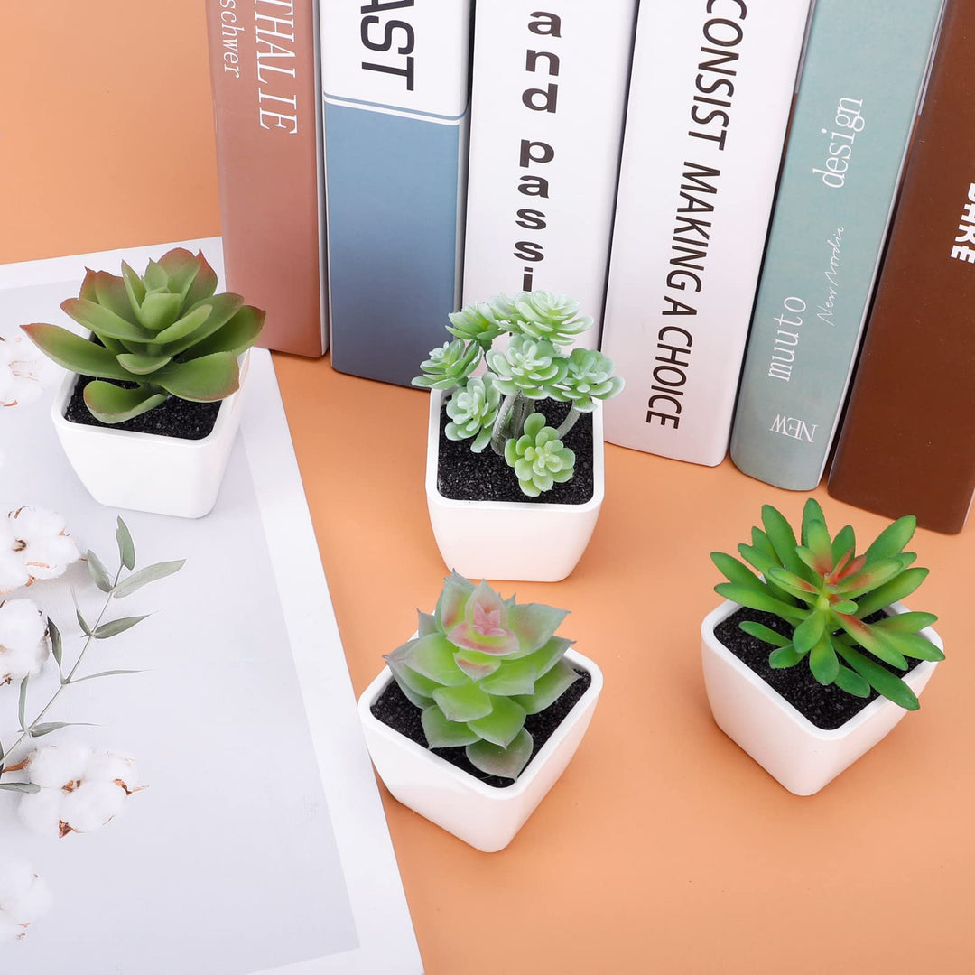 COCOBOO Artificial Succulents in Pots 4pcs Succulents P