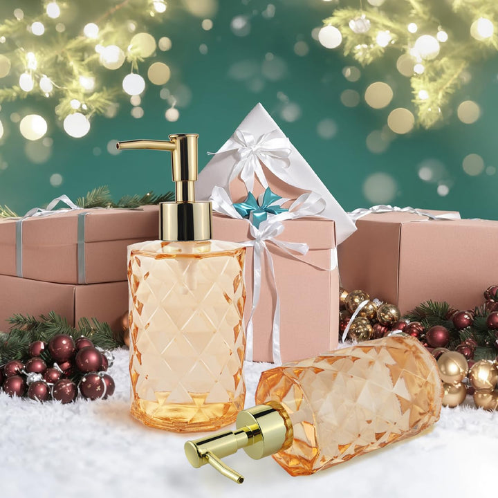 Orange Soap Dispenser with Pump Hand Soap Dispenser for Kitchen Bathroom Decorative Soap Dispenser Orange Soap Dispenser Christmas Decorations Dish Dispenser Bottle for Kitchen Sink