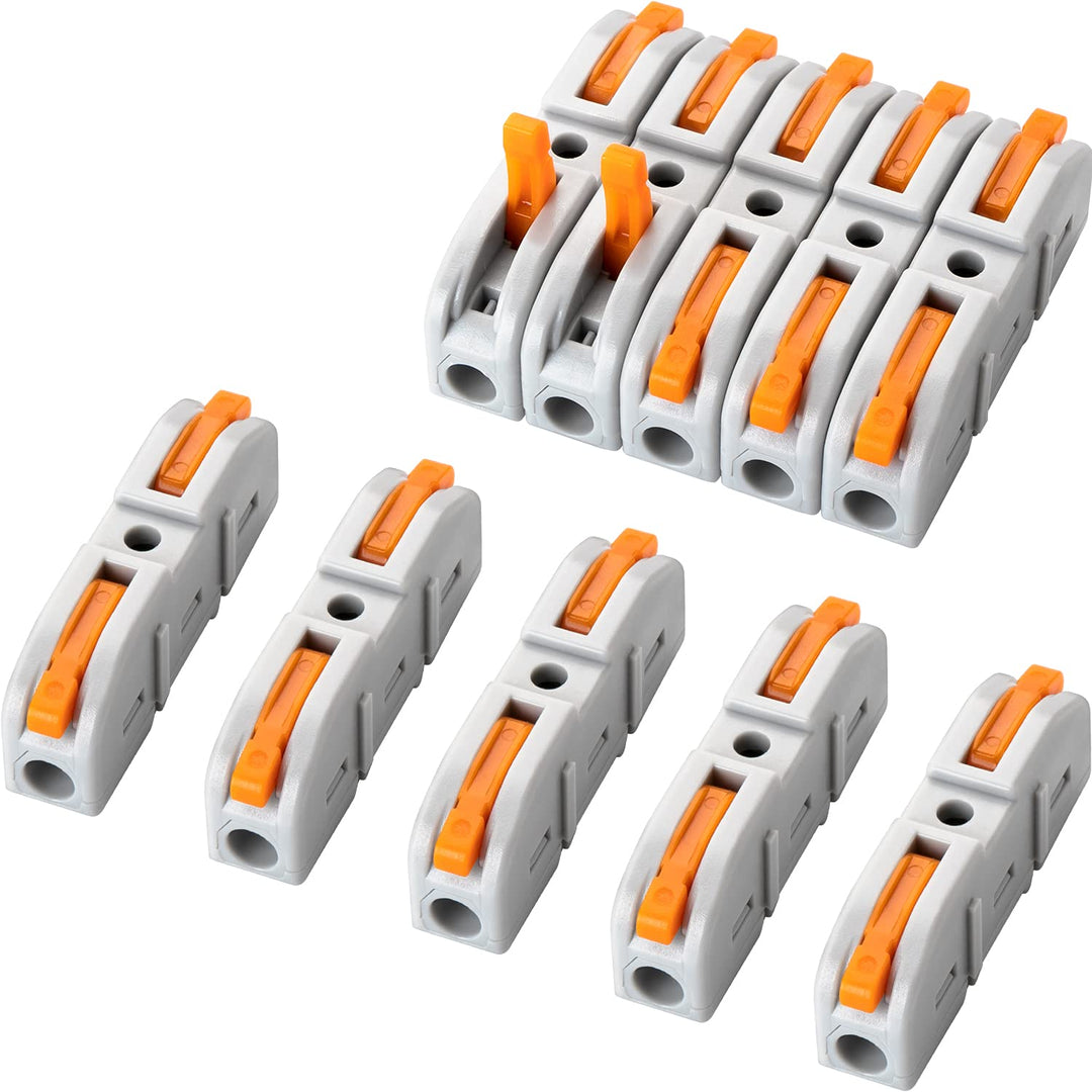 20 Pcs Wire Connector, 1 Conductor Compact Wire Connectors Splicing Connectors for Circuit Inline 24-12 AWG (Orange)