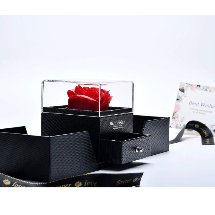 Preserved Rose Handmade Preserved Rose with I Love You Necklace 100 Languages Artificial Soap Rose Flower Love Memory Necklace Gifts for Mother&#39;s Day Birthday Anniversary(rose gold heart)