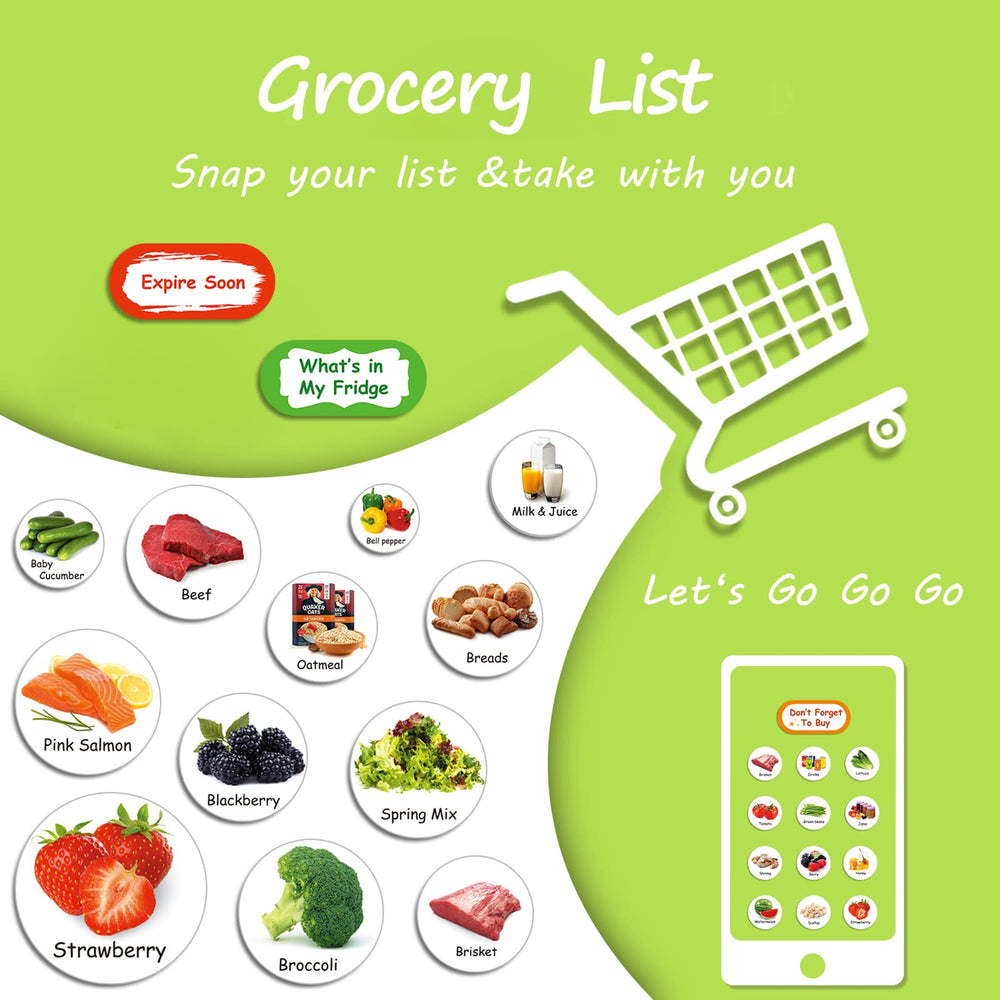 90PCS Food Magnets for Fridge, Grocery List Shopping List Vegetables Fruits Seafood Salad Meats Condiments Decorative Refrigerator Kitchen Office Locker Cabinets Classroom Whiteboards