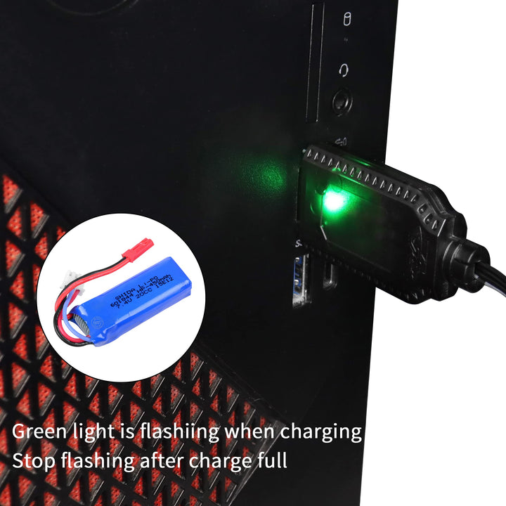 2 Pack 7.4V USB Charger Cable with SM-4P Plug Connector for LiPo Battery RC Model Vehicle Buggy Car Truck Boat