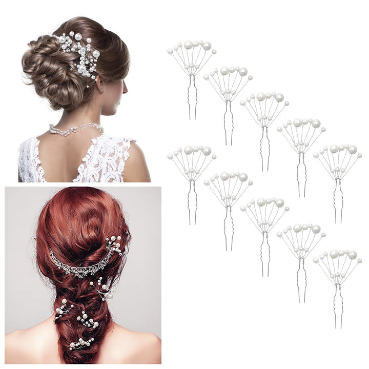REVEW Set of 23pcs Bridal Hair Comb Wedding Hair Side Combs Bridal Head Pin Headpiece Crystal Pearls Flower Bride Bridesmaid
