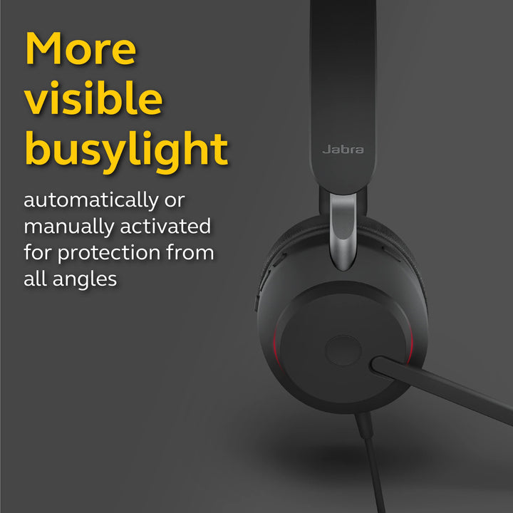Jabra Evolve2 40 UC Wired Headphones, USB-A, Stereo, Black – Telework Headset for Calls and Music, Enhanced All-Day Comfort, Passive Noise Cancelling Headphones, UC-Optimized with USB-A Connection