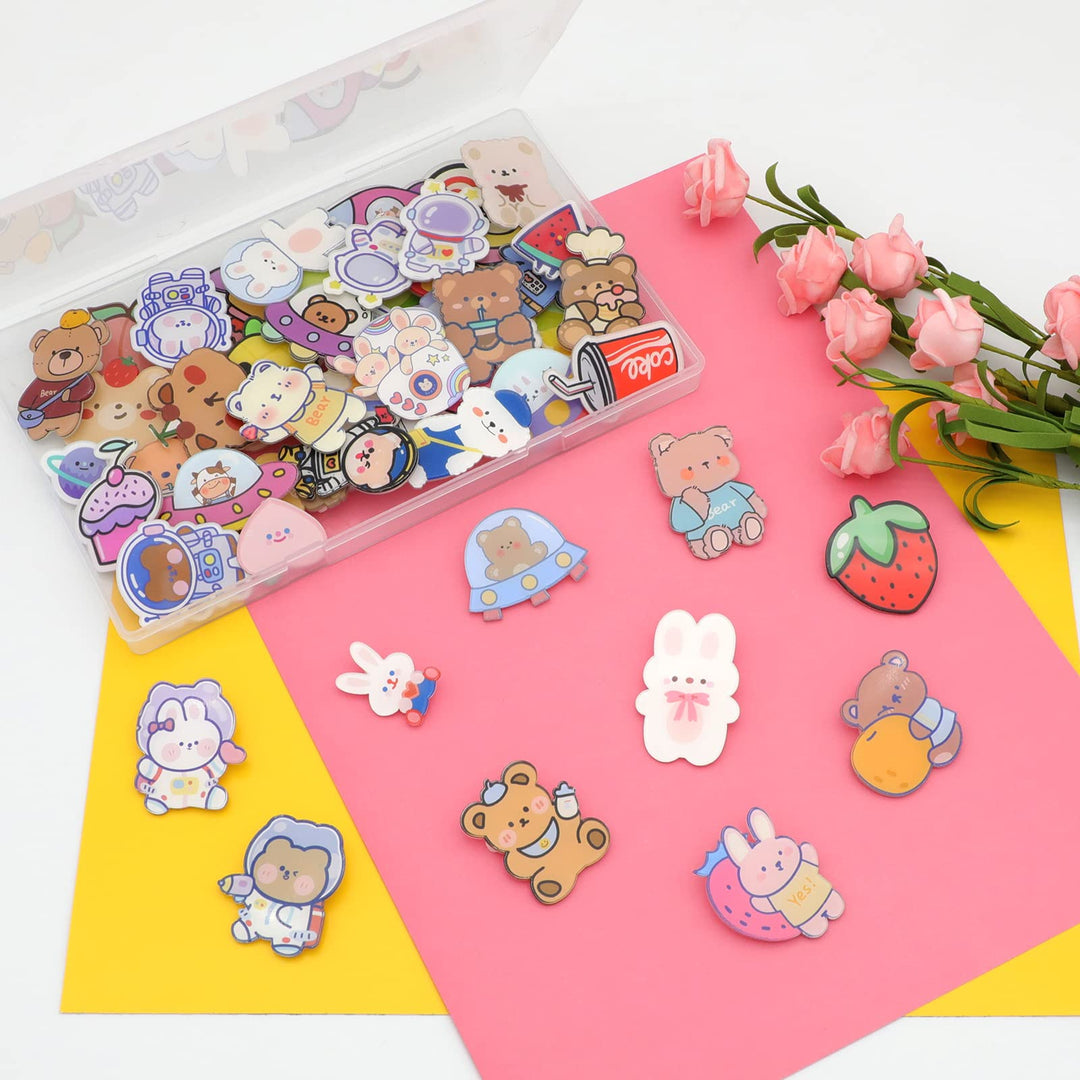 Cute Pins for Backpacks,50 Pcs Kawaii Acrylic Pins, Aesthetic for Girl&#39;s Bags,Hoodies,Hats,Jackets Decorative Clothing Bags Jackets Hat Backpacks Bag Accessories