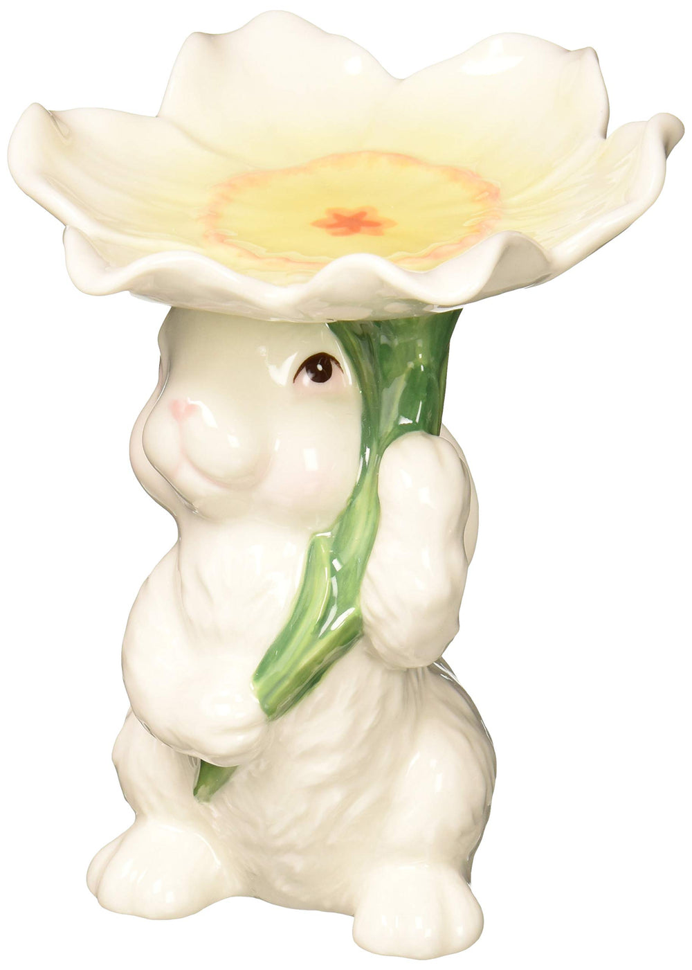 10590 Fine Porcelain Bunny Candy/Candle Holder, 3-3/4-Inch,White