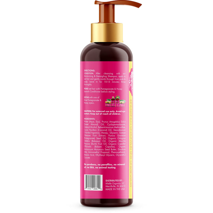 Mielle Organics Pomegranate & Honey Moisturizing and Detangling Conditioner, Deeply Hydrates Curly Type 4 Hair, 12 Ounces
