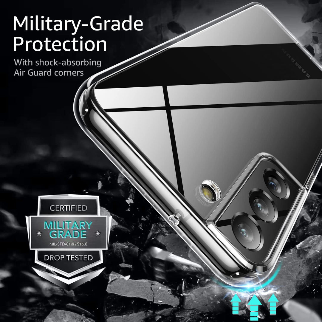 Shockproof Protective Designed for Samsung Galaxy S22+ Plus 5G Case, [NOT Fit S22 &amp; S22 Ultra], Silicone Clear Hard PC Back TPU Soft Bumper Rugged Lightweight Slim Design Phone Cover Cases, Clear