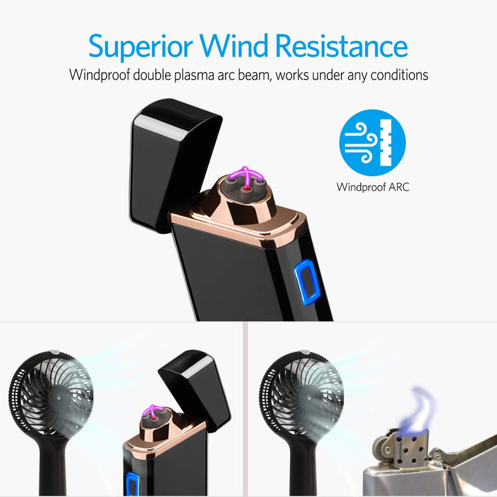 Lighter, Electric Arc Lighter USB Rechargeable Lighter 
