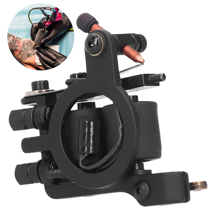 Coil Tattoo Machine Gun, 10 Wrap Coils Casting Tattoo Device Machine, Professional Alloy Tattoo Machine Copper Coils Tattoo Machine Body Art Supply Tattoo Artist