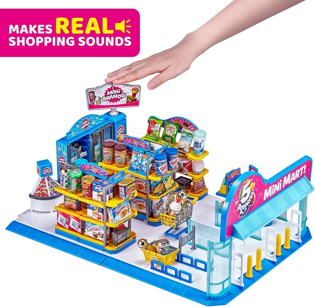 Mini Brands Mini Mart Playset Series 3 by ZURU with 5 Exclusive Mystery Mini Brands, Store and Display Your Mini Collectibles Collection!