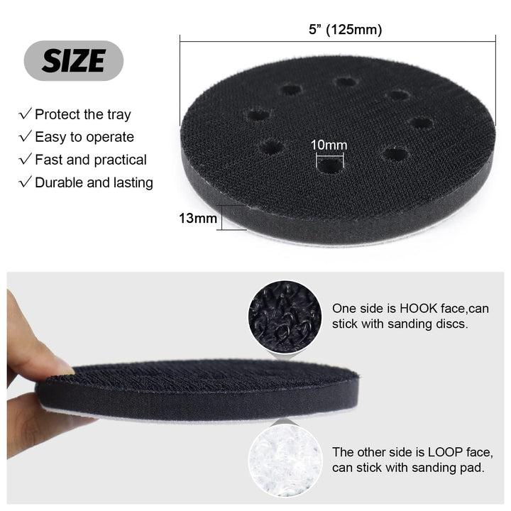 5 Inch Sanding Discs Hook and Loop 8 Hole Heavy Duty Silicon Carbide Sandpaper 2000 3000 4000 5000 7000 10000 Grit with Interface Pad for Wet/Dry Sanding Grinder Polishing,30 Pack