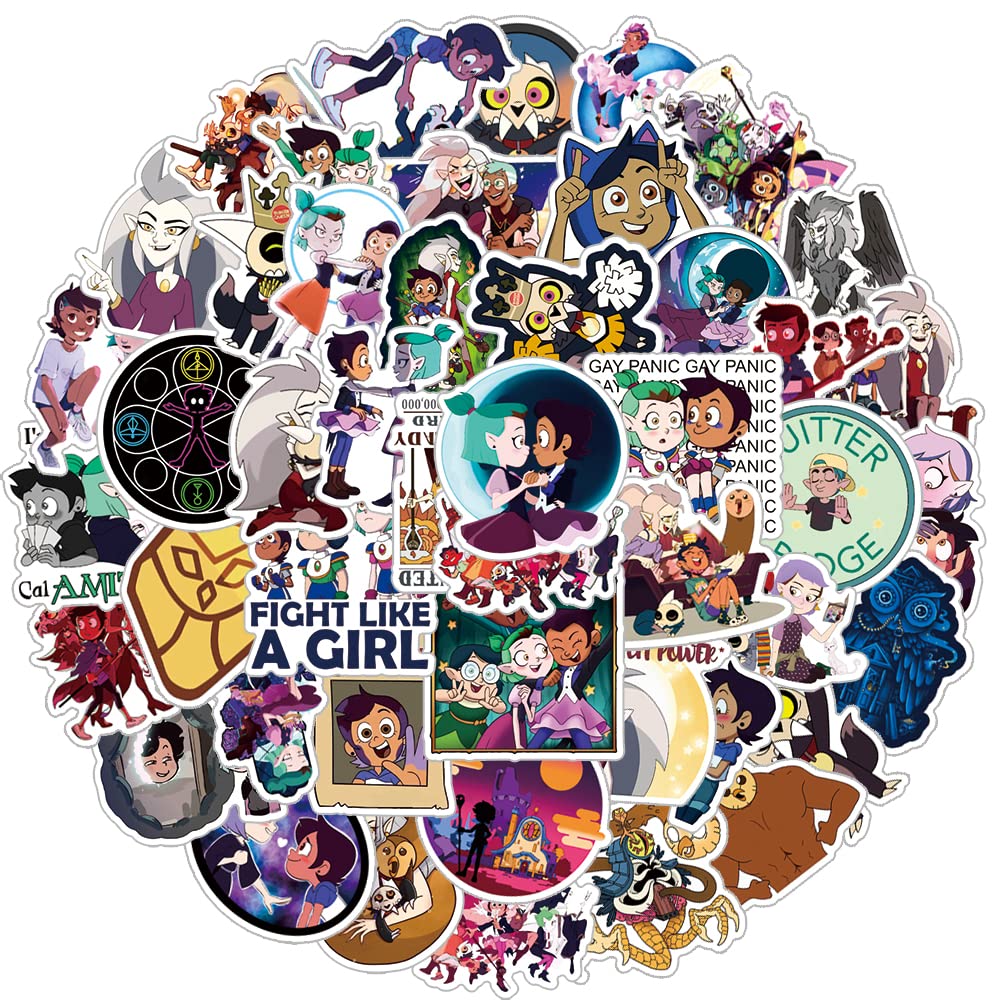 The owl House 50 PCS Stickers Pack Aesthetic The Vinyl Movie Colorful Waterproof for Water Bottle Laptop Bumper Car Bike Luggage Guitar Skateboard…, 2-4inch