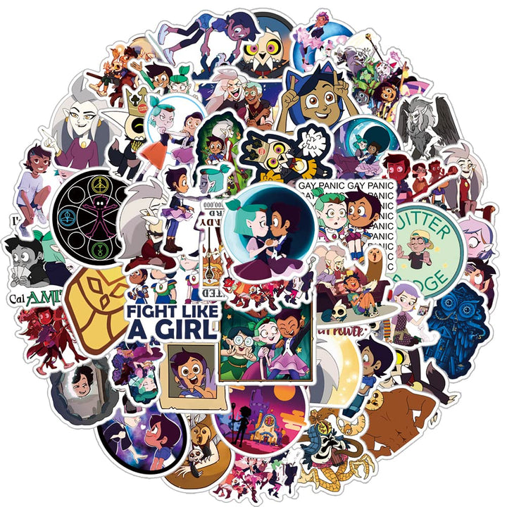 The owl House 50 PCS Stickers Pack Aesthetic The Vinyl Movie Colorful Waterproof for Water Bottle Laptop Bumper Car Bike Luggage Guitar Skateboard…, 2-4inch