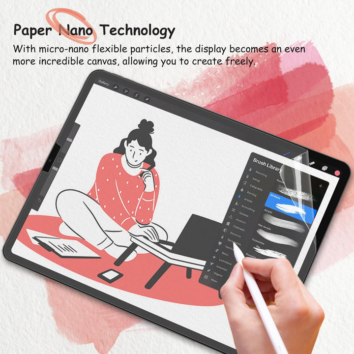 Paper Screen Protector Compatible with iPad Pro 11 inch (2022/2021/2020/2018), iPad Air 5th / 4th Generation (10.9,2022/2020), iPad Air 5 / iPad Air 4 Matte PET Film for Drawing,1 Pack