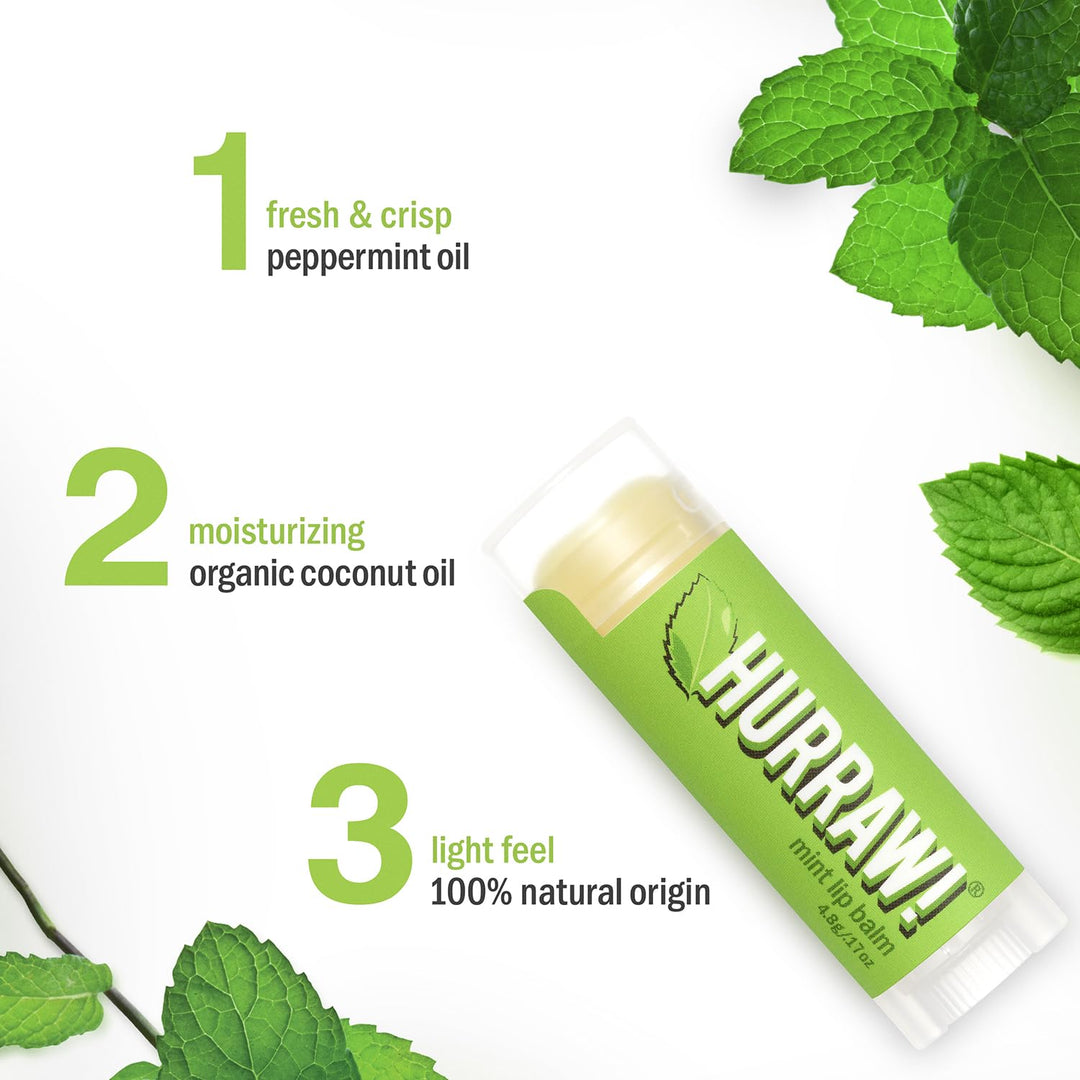 Hurraw! Balm, Mint Lip Balm, .15 oz (4.3 g)