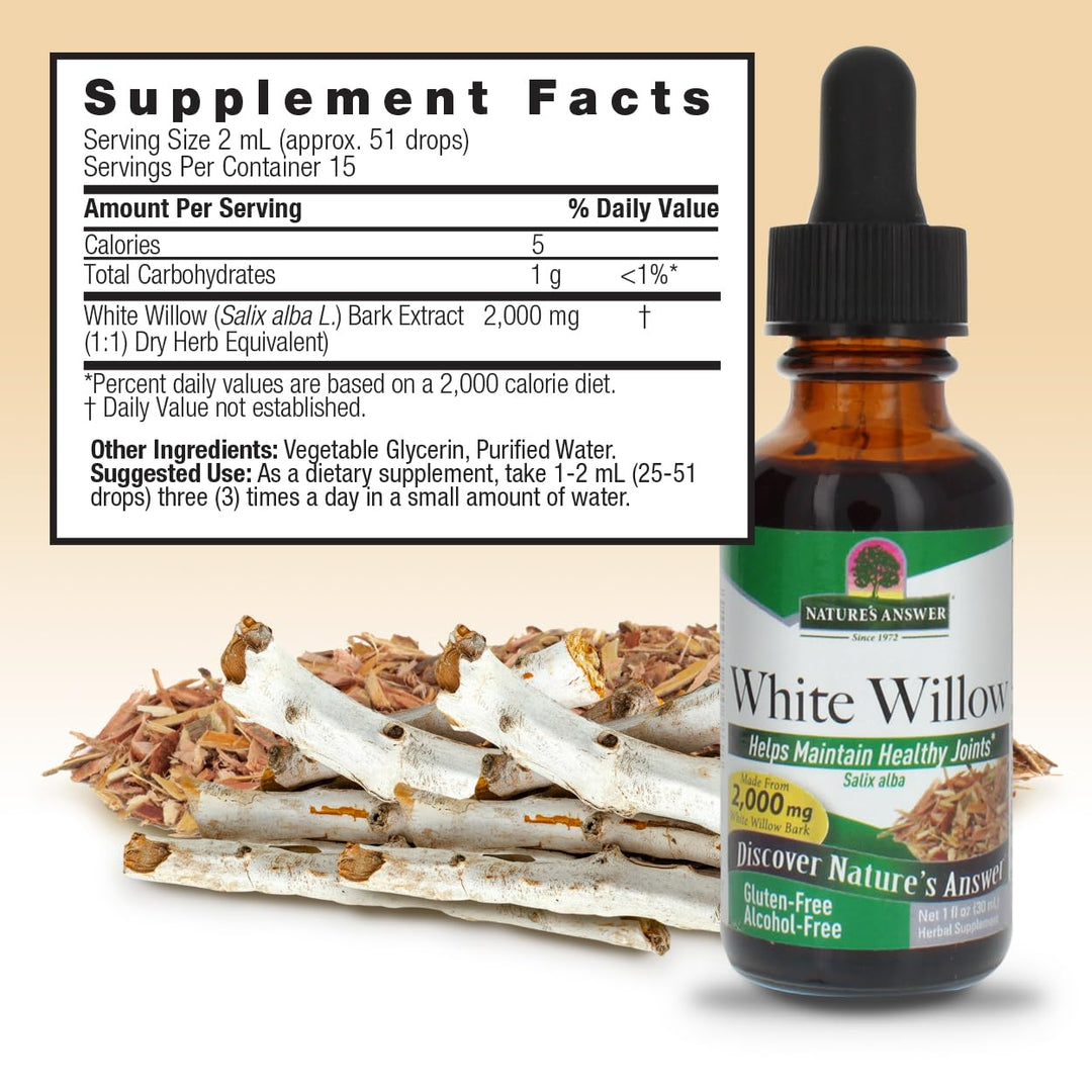 Natures Answer White Willow Bark Extract 1 Ounce - Alco