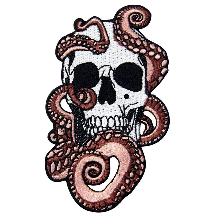 Octopus and Skull Patch Embroidered Applique Badge Iron