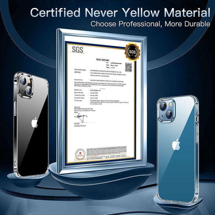 AEDILYS Shockproof Compatible for iPhone 13 Case,[ Non-Yellowing][15FT Military Grade Drop Protection] [Scratch-Resistant], Slim Non-Slip iPhone 13 Phone Case, 6.1''- Clear