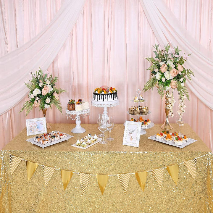 Gold Sequin Tablecloth Rectangle - 55x80inch Glitter Gold Tablecloth Sparkle Sequined Table Cloth for Banquet Christmas Party Wedding Baby Shower Birthday