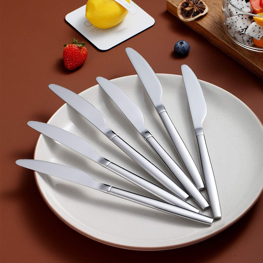 Berglander Dinner Knives Set Of 6, Stainless Steel Shin